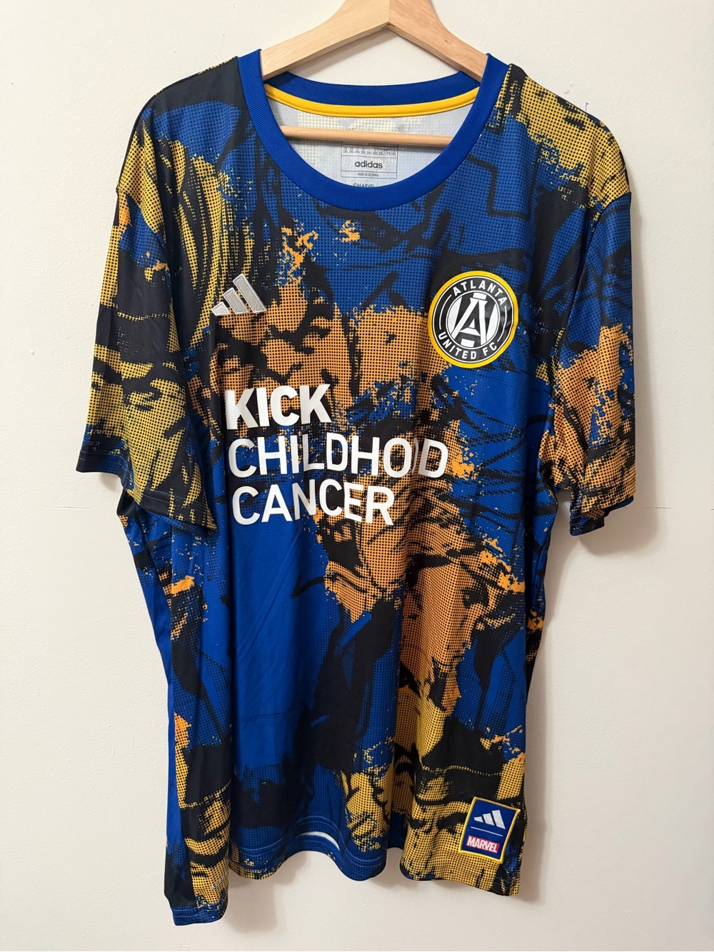 Atlanta United 'Kick Childhood Cancer' Blue & Gold Short Sleeve Jersey